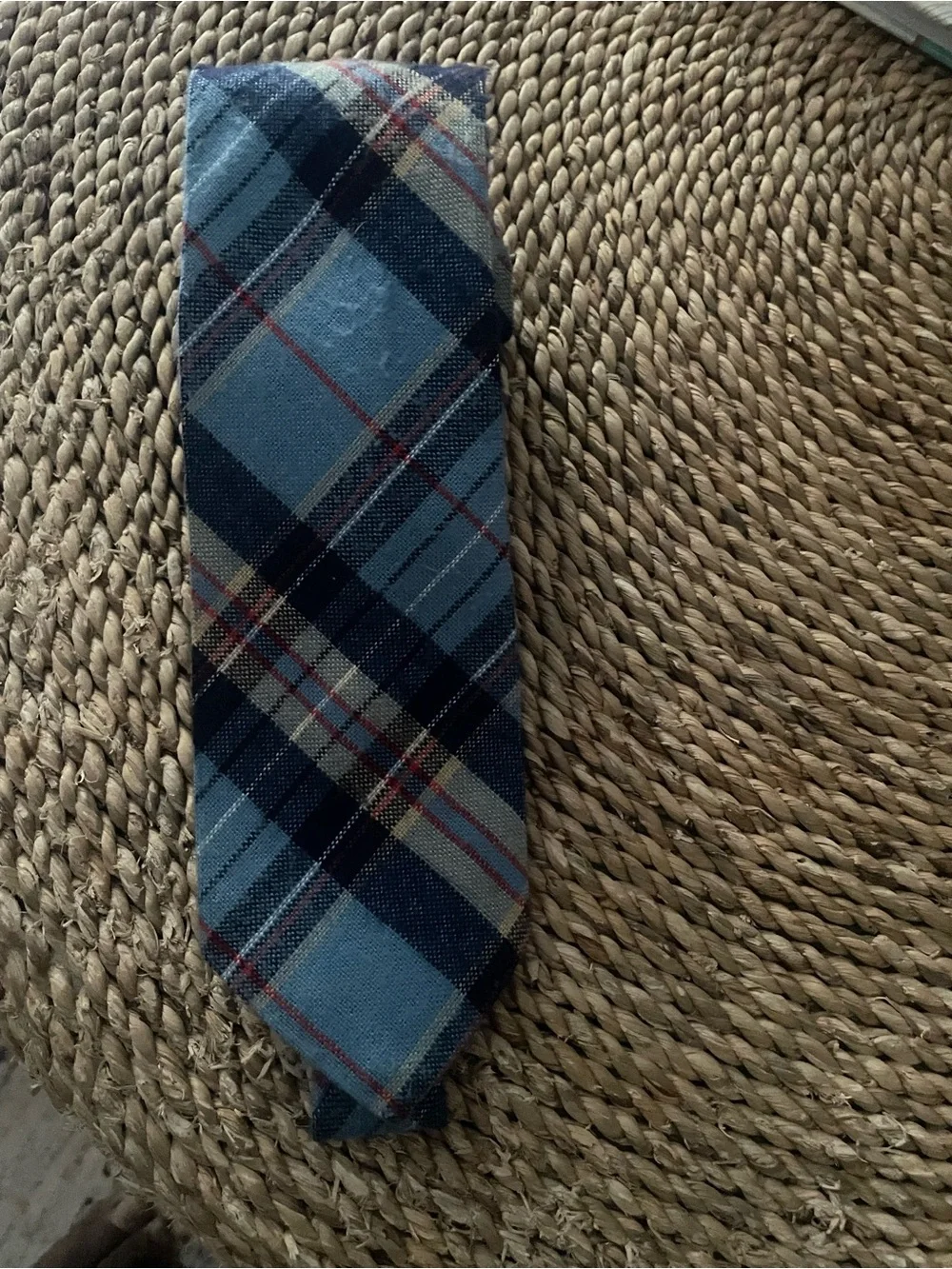 Blue Plaid Men's Tie